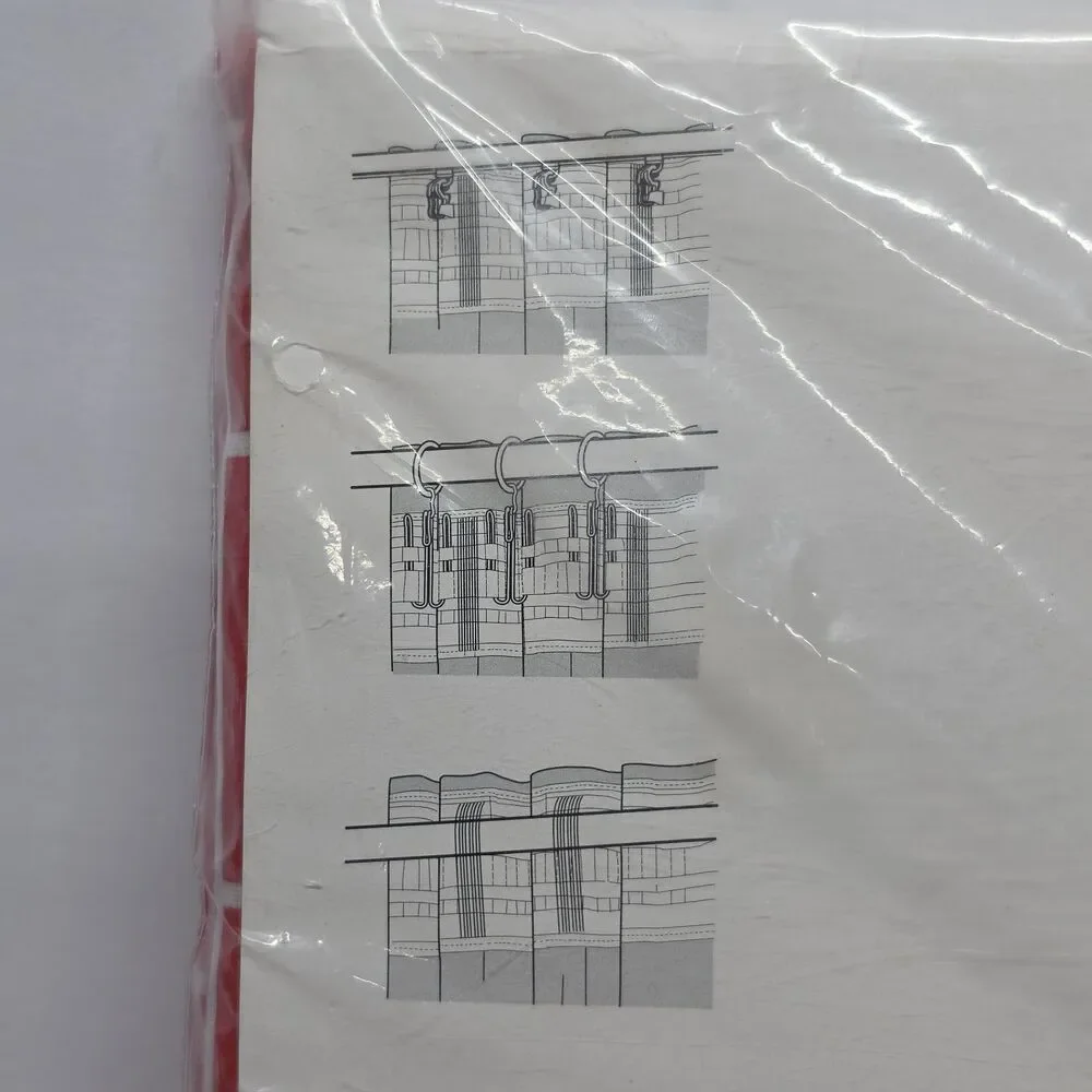 Ikea ROSALILL Plaid Curtains 1 pair Red White Drop Curtain NWT MCM Style